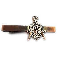 Masonic Biker Eagle Motorcycle Antique Copper HOG Freemason Tie Bar Clip