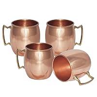 Devyom Devyom Store Solid Pure Copper Moscow Mule Mug Brass Handle (4) by Devyom Store ?