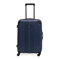 Kenneth Cole REACTION Out of Bounds Lightweight Hardshell 4-Wheel Spinner Luggage, Naval, 24-Inch Checked