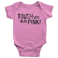 Threadrock Baby Boys' Tough Guys Wear Pink Infant Bodysuit