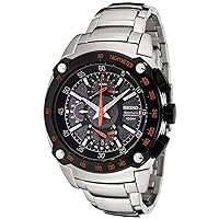 Seiko Men's SPC039 Sportura Flyback Chronograph Grey Dial Stainless Steel Watch