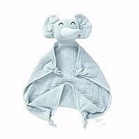 Organic Elephant Loveys for Babies,Muslin Baby Security Blankets for Babies,Soft Elephant Baby Snuggle Animals for Newborn,Newborn Baby Gift,Baby Gift for Boys and Girls (Blue)