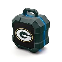 SOAR NFL Shockbox LED Wireless Bluetooth Speaker - Water Resistant IPX4, 5.0 Bluetooth with Over 5 Hours of Play Time - Small Portable Speaker - Officially Licensed NFL, Perfect Home & Outdoor Speaker