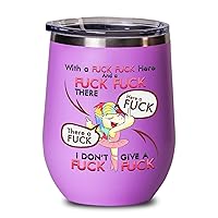 Unicorn Purple Wine Tumbler 12oz - Witty Funny Rainbow Fairy Magical Myth Cute Kids Teen Teenager Funny Sarcasm Magical Horse