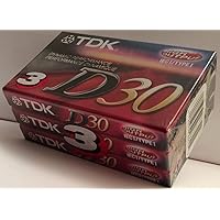 TDK D30 Dynamic Performance HIGH Output IEC I/Type I (for Everyday Recording Audio Cassette Tapes - 3 Pack)