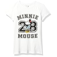 Disney Characters Minnie Mouse Collegiate Girl's Solid Crew Tee