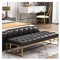 Storage Ottoman Faux Leather Ottoman Bench with Soft Padded Entryway Lounges Bench with Metal Leg Comfortable Seating Bench Foot Stools, for Living Room, Entryway, Dining Room Storage Ottoman Bench (