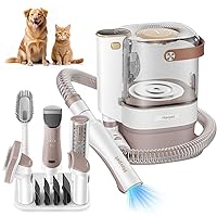 3.2L Dog Grooming Kit & Vacuum Suction, 3 Level Dog Hair Vacuum Groomer with Dog Clippers for Thick Coats, Pet Vacuum for Shedding Grooming Including 6 Tools for Dogs Cats