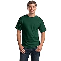 Hanes TAGLESS Pocket T-Shirt, Deep Forest, XL
