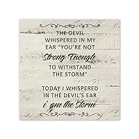 Today I Whispered in The Devil's Ear I Am The Storm Quote Motto Canvas Wall Art Prints Family Wall Art Decorative Home Decor Picture for Living Room Bedroom Dining Room Distressed Decoration 12x12