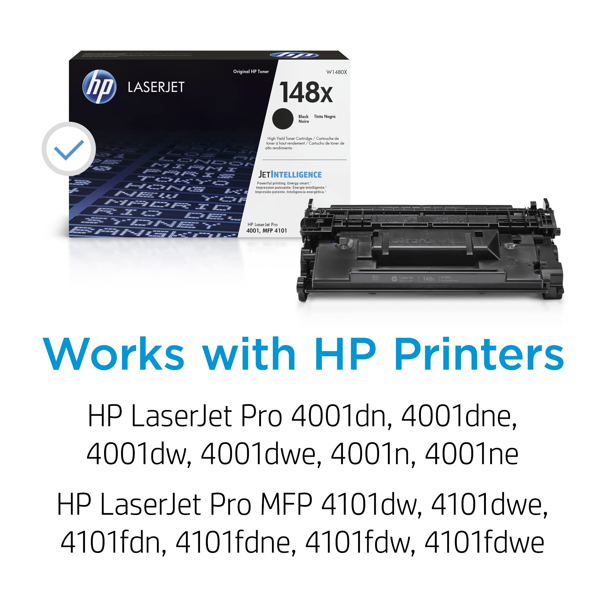 HP Original 148X Black Laserjet Toner Cartridge | This Cartridge Works Laserjet Pro 4001, MFP 4101 | W1480X, Black