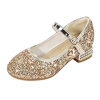 Big Girls House Slippers 6 Toddler Little Kid Girls Dress Pumps Glitter Sequins Princess Closed Toe Sandals for Toddlers