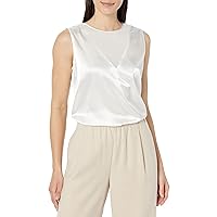Calvin Klein Women's Back Keyhole + Button Closure Wear to Work Suits Woven Top