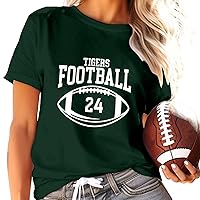 Womens Tops Sexy Dressy Women Fashion Casual Loose Rugby Print Round Neck T Shirt Short Sleeve Top Basics unde