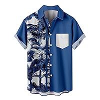 Mens Beach Cruise Hawaiian Shirts Caribbean Tropical Summer Funny Outfits Short Sleeve Button Down Graphic Casual