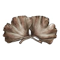 Sagebrook Home 13981 Resin Ginkgo Leaf Plate, Gold, 17 x 10.25 x 2.25 inches