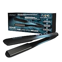 Progloss Wide Ultra X Shine 1.5-Inch Flat Iron Hair Straightener – Ceramic Hair Straightener with Keratin, Argan & Coconut Oil Infused Ceramic & Ionic Plates, Ideal for Long, Thick, Curly Hair