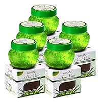NutriGlow Aloe Vera Face Gel Great for Face, Hair, Acne, Sunburn, Bug Bites, Rashes, Glowing and Radiant Skin| Hydrating Gel Relieves Itchy & Irritated Skin - Non Sticky(100gm Each)(Pack of 5)
