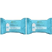 Micellar Facial Cleanser & Makeup Remover Wipes for Waterproof Makeup (25 Wipes), 2 Count (Packaging May Vary)