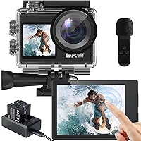 Action Camera 5K 30FPS Underwater Camera Snorkeling 131FT, Waterproof Camera with Audio and Video Recording, EIS Stabilization, Wireless Mic and Remote, 5X Zoom, 170° Wide-Angle Lens