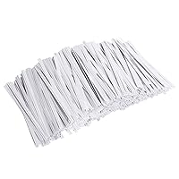 1000 Pcs White Paper Twist Ties Reusable Bread Ties for Bags Candy Coffee Cello Cake Pops (4 Inches)