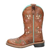 Smoky Children's Kid's Floralie Brown Leather Western Cowboy Boot