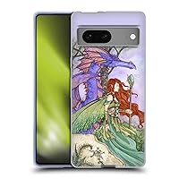 Head Case Designs Officially Licensed Amy Brown Fairy On A Journey with Dragon Magical Fairies Soft Gel Case Compatible with Google Pixel 7