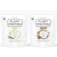 Plant Based Protein Powder with Probiotics | Bundle Pack - 1 Vanilla, 1 Chocolate | 1.1 Pounds Per Bag
