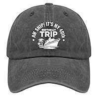 Aw Ship It's My 40th Birthday Trip Hat for Womens Baseball Cap Fashion Washed Workout Hat Quick Dry