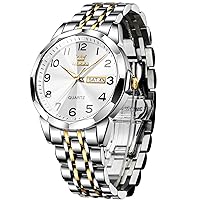 OLEVS Watch for Men Women Unisex Diamond Luxury Dress Analog Quartz Stainless Steel Waterproof Luminous Date Business Casual Wrist Watch