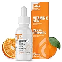 Vitamin C Serum For Face, 30ml / 1oz with 20% Vitamin C, Hyaluronic Acid, Aloe, MSM, Vitamin E, & Organic Botanicals Solution, Support Skin Brightening with Vitamin C Face Serum