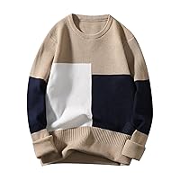 Mens Pullover Sweater Fashion Basic Long-Sleeve Printed Sweaters for Men Lightweight Pullovers Tops