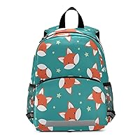 ALAZA Cute Cartoon Foxes Face Backpack School Daypack Harness Safety with Removable Tether
