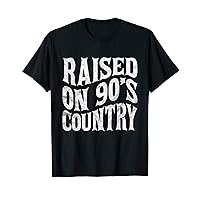 Vintage Letter Print Men Women Raised On 90’s Country Music T-Shirt