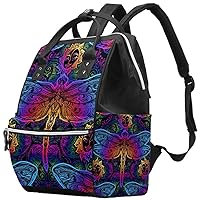 Indian Mandalas Paisley Dragonfly Sun Pattern Diaper Bag Travel Mom Bags Nappy Backpack Large Capacity for Baby Care