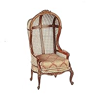 Melody Jane Dolls Houses Dollhouse Gold Cane Backed Medieval Porter Chair JBM Miniature Hall Furniture