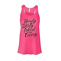 Funny Womens Gym Tanks Nerdy Dirty Inked and Curvy Royaltee Workout Shirts