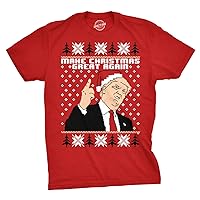Mens Make Christmas Great Again Trump in Santa Hat Funny Ugly Humor T Shirt
