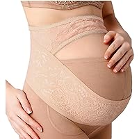 CUSMA Lace Maternity Belt, Pregnancy Support, Abdomen Band, Adjustable Belly Belt for Hip, Pelvic, Lumbar And Lower Back Pain Relief,Beige,L