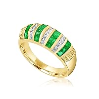 Emerald Gemstone Certificated Diamond Rings Pure 18 K gold For Men And Women Gross Wt. 4.000 Yellow Gold Ring Anniversary Wedding Ring