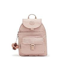 Kipling Women's Queenie, Adjustable Backpack Straps, Monkey Keychain, Key Clasp, Top Carry Handle, Brilliant Pink, 10