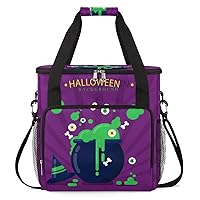 Halloween Castle Witch 14 Coffee Maker Carrying Bag Compatible with Single Serve Coffee Brewer Travel Bag Waterproof Portable Storage Toto Bag with Pockets for Travel, Camp, Trip