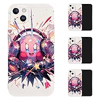 Kirby-Star 4 Pack Printed TPU Soft Shell Non-Yellowing Shockproof Phone Cases for iPhone 15 White