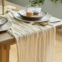 Ivory Cheesecloth Table Runner Set of 4 Runners 142 in Long Each 12 ft Cream Gauze Table for Wedding Baby Shower Decorations or Bridal Shower Decor Table Cloth Modern Table Runner Boho Table Decor