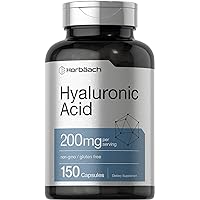 Hyaluronic Acid Capsules | 200 MG | 150 Count | Non-GMO and Gluten Free Supplement | by Horbaach