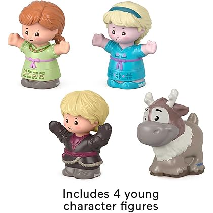Disney Frozen Toddler Toys Little People Young Anna and Elsa & Friends Figure Set, 4 Characters for Ages 18+ Months