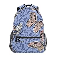 ALAZA Bees and Butterflies on A Floral Background Backpack for Women Men,Travel Trip Casual Daypack College Bookbag Laptop Bag Work Business Shoulder Bag Fit for 14 Inch Laptop