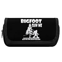 Bigfoot Saw Me Pen Bag Double Zippered Pencil Case Organizer Makeup Bag Stationery Holder Pouch for Women Men