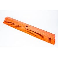 SPARTA 41891EC24 Omni Sweep Plastic Push Broom Head, Heavy Duty, Industrial Broom With Color Code System For Outdoor, Indoor, Garage, Concrete, Patio, Kitchen, Bathroom, 24 Inches, Orange