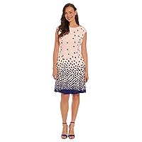 London Times Women's Dresses Ombre Dots Fit and Flare Dress